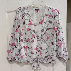 Vince Camuto Floral Pink and White Women's Top